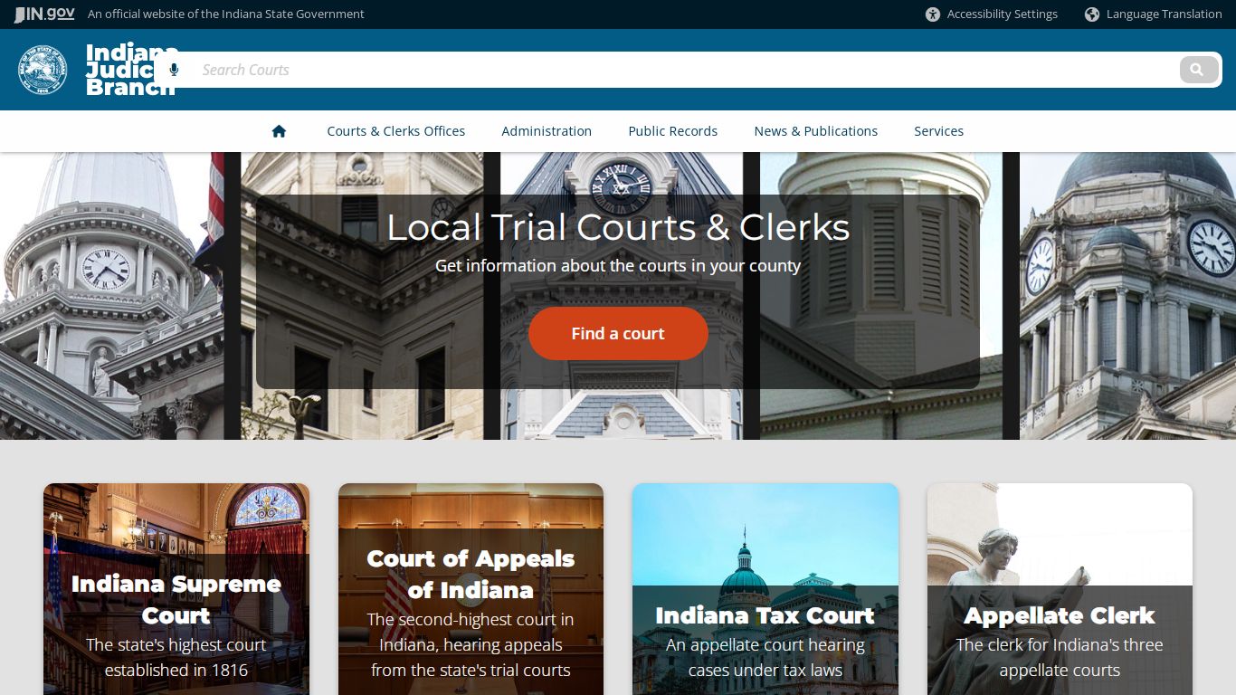 Indiana Judicial Branch: Courts & Clerks Offices